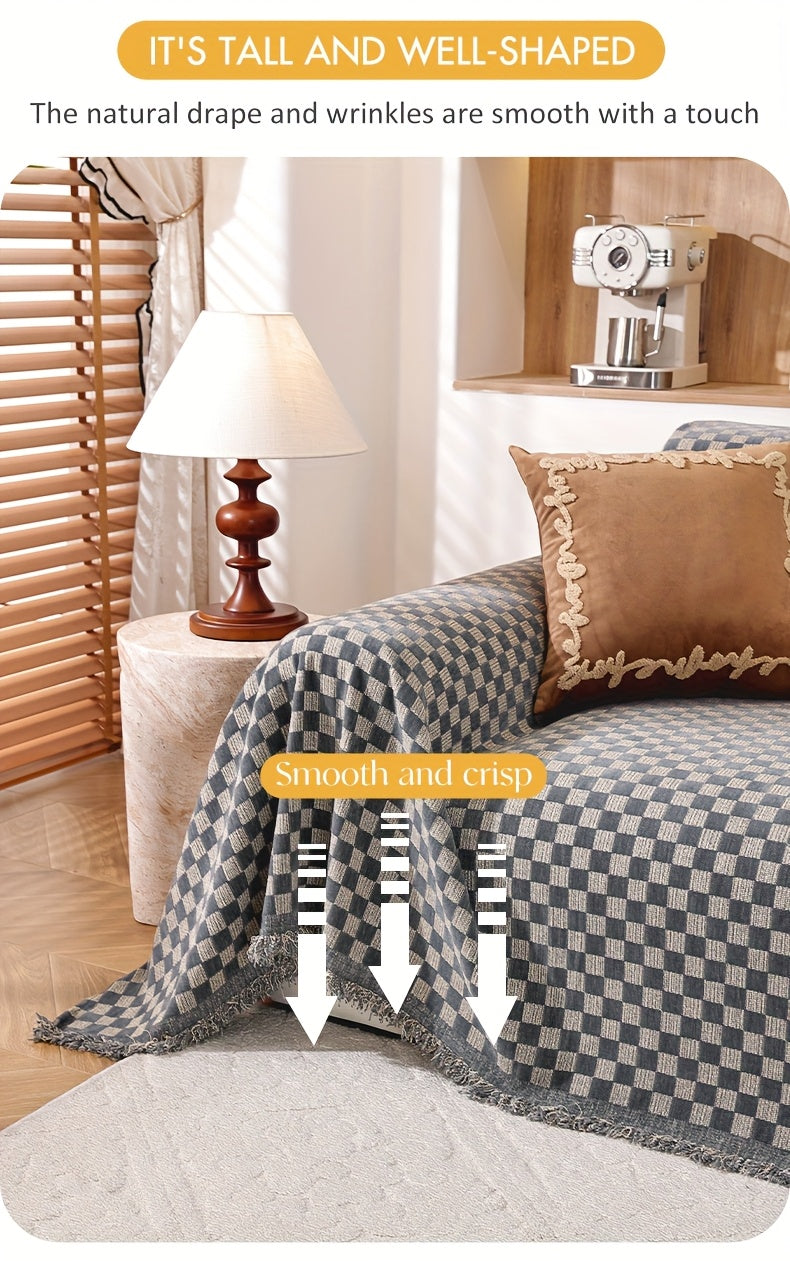 Housse de canapé en chenille d'esprit vintage, autre coloris