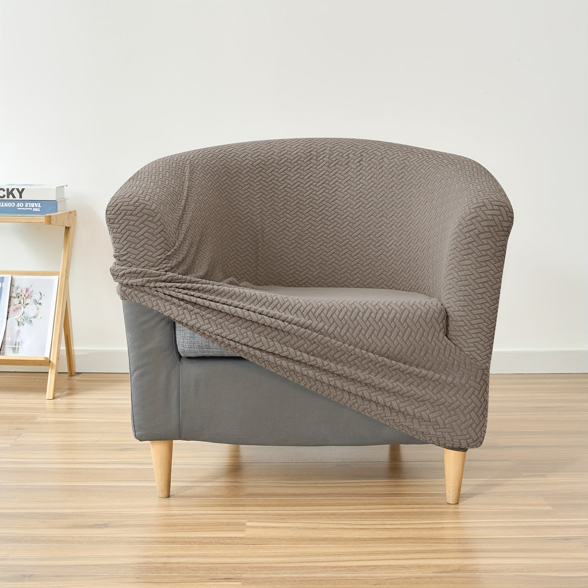 Housse de canapé extensible en polaire jacquard pour fauteuil, vue d'ensemble