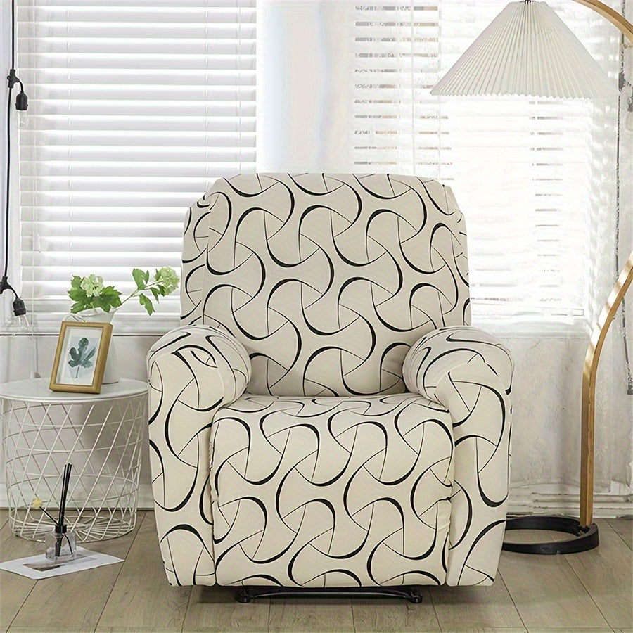 Housse de fauteuil extensible en fibre de lait avec poche de rangement, mise en situation