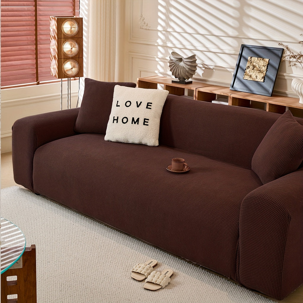 Housse de canapé épaisse extensible en polaire jacquard anti-griffes, compatible fauteuil, canapé deux places, canapé trois places