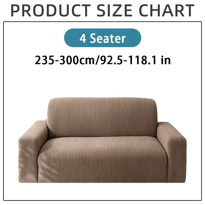 Protection de canapé extensible en polaire jacquard à rayures antidérapante, tissu de 180 à 200 g/m²