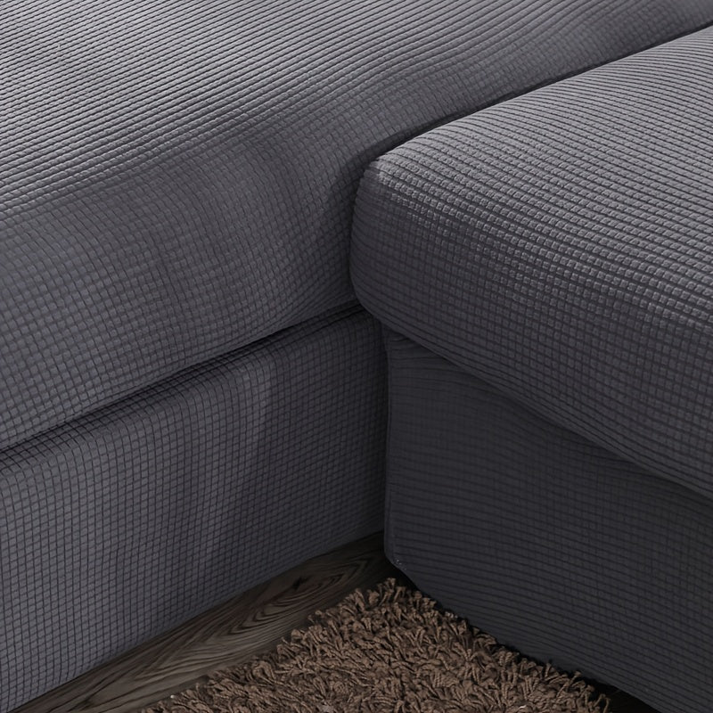 Housse de canapé épaisse extensible en polaire jacquard à housses séparées, visuel produit