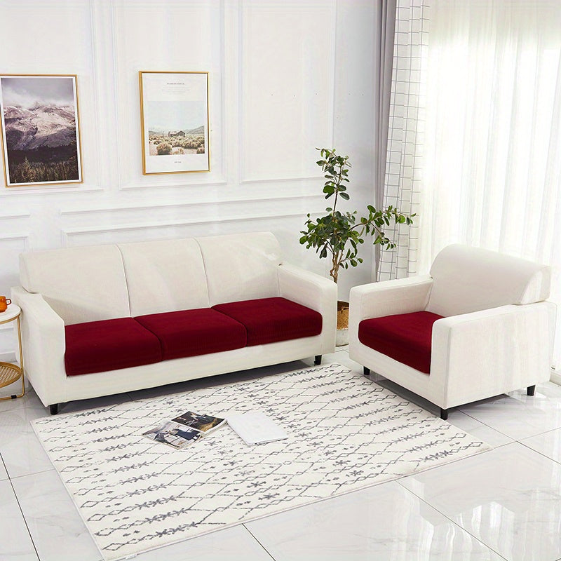 Housse de coussin extensible en polaire matelassée, housse posée
