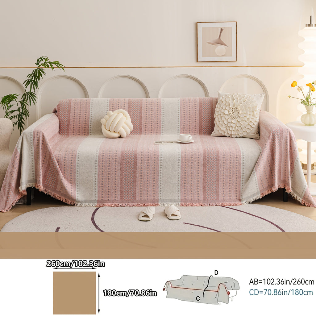 Housse de canapé, gros plan sur le tissu