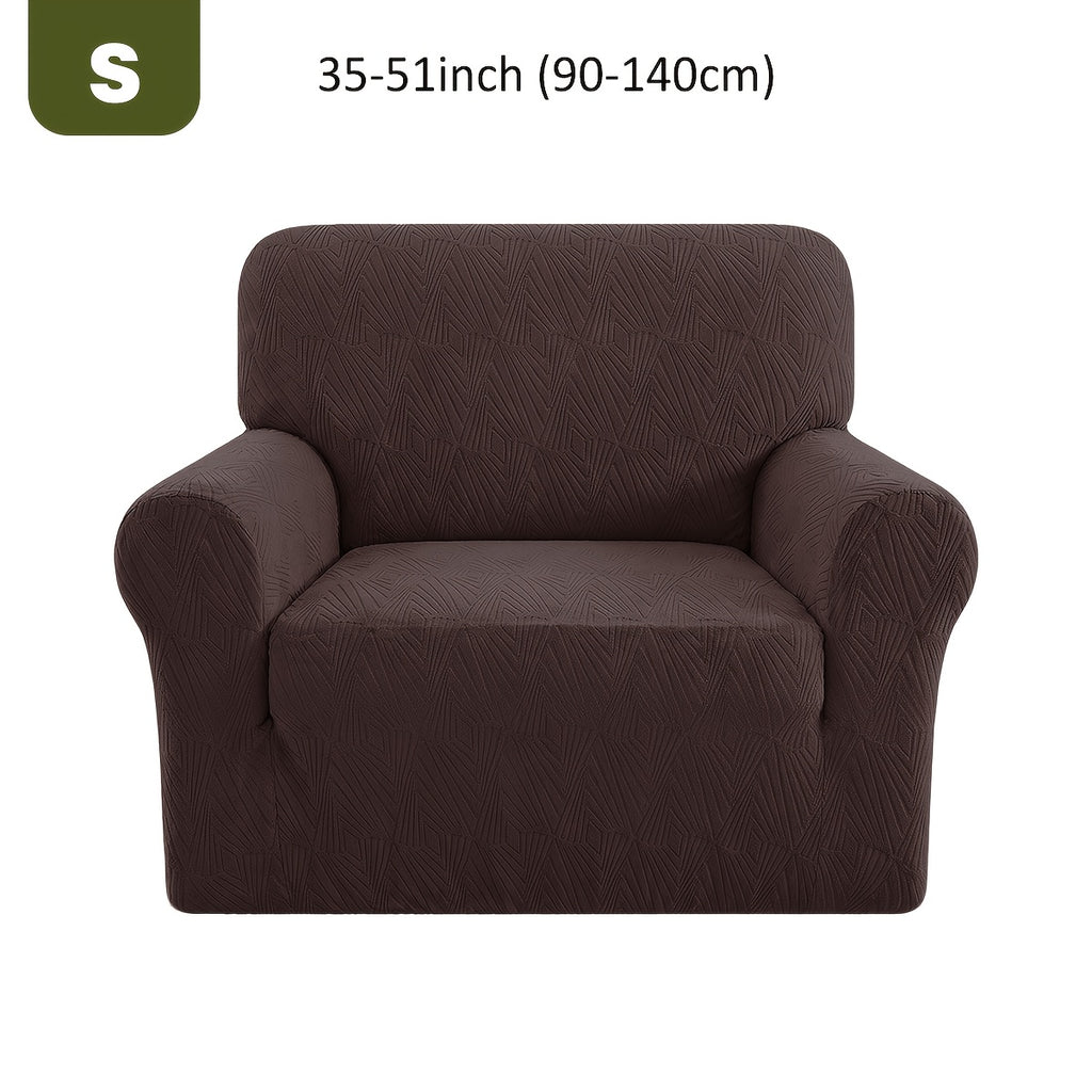 Housse de canapé extensible en polaire jacquard, vue d'ensemble