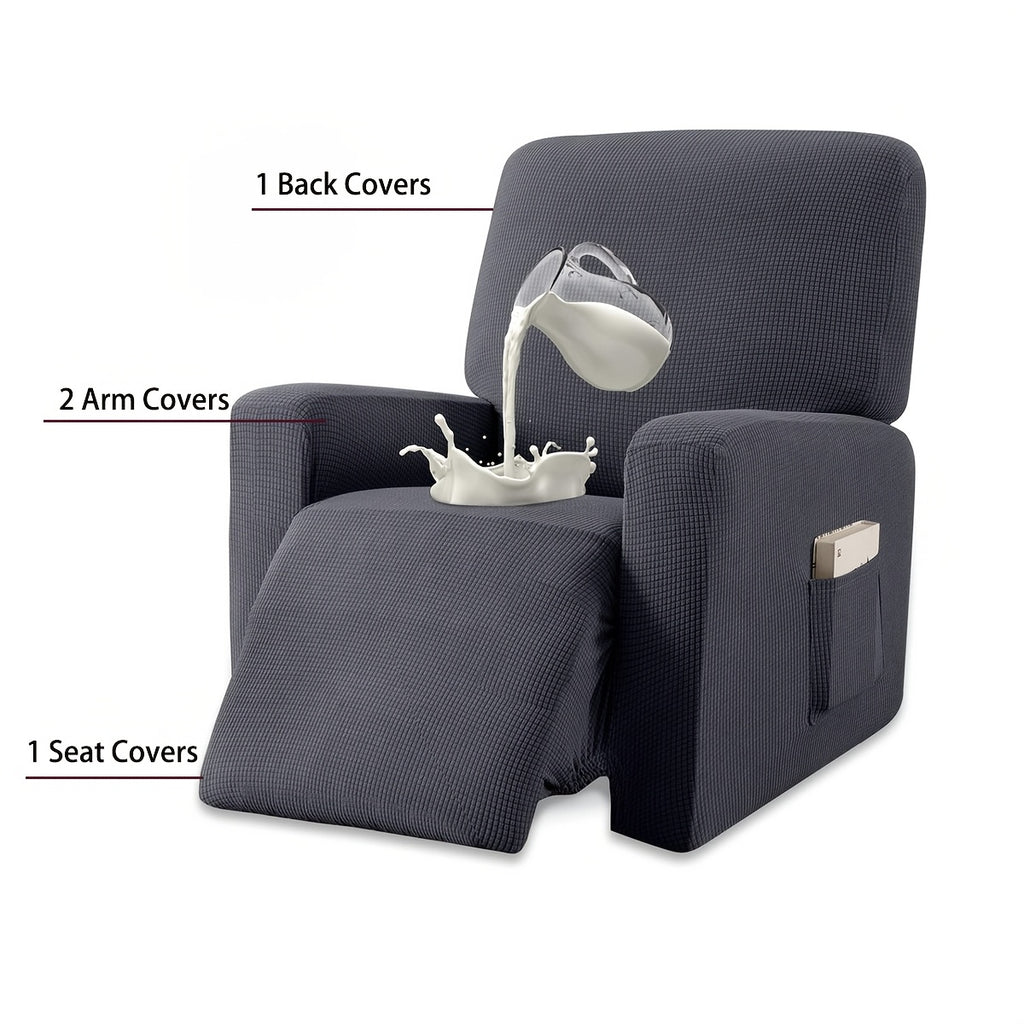 Housse de fauteuil épaisse extensible en polaire jacquard