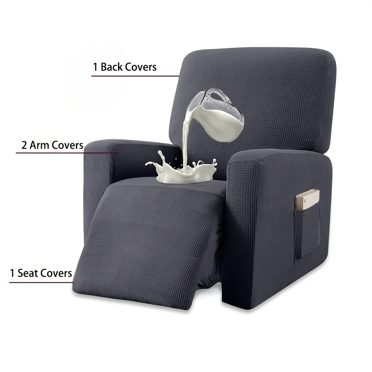 Housse de fauteuil épaisse extensible en polaire jacquard