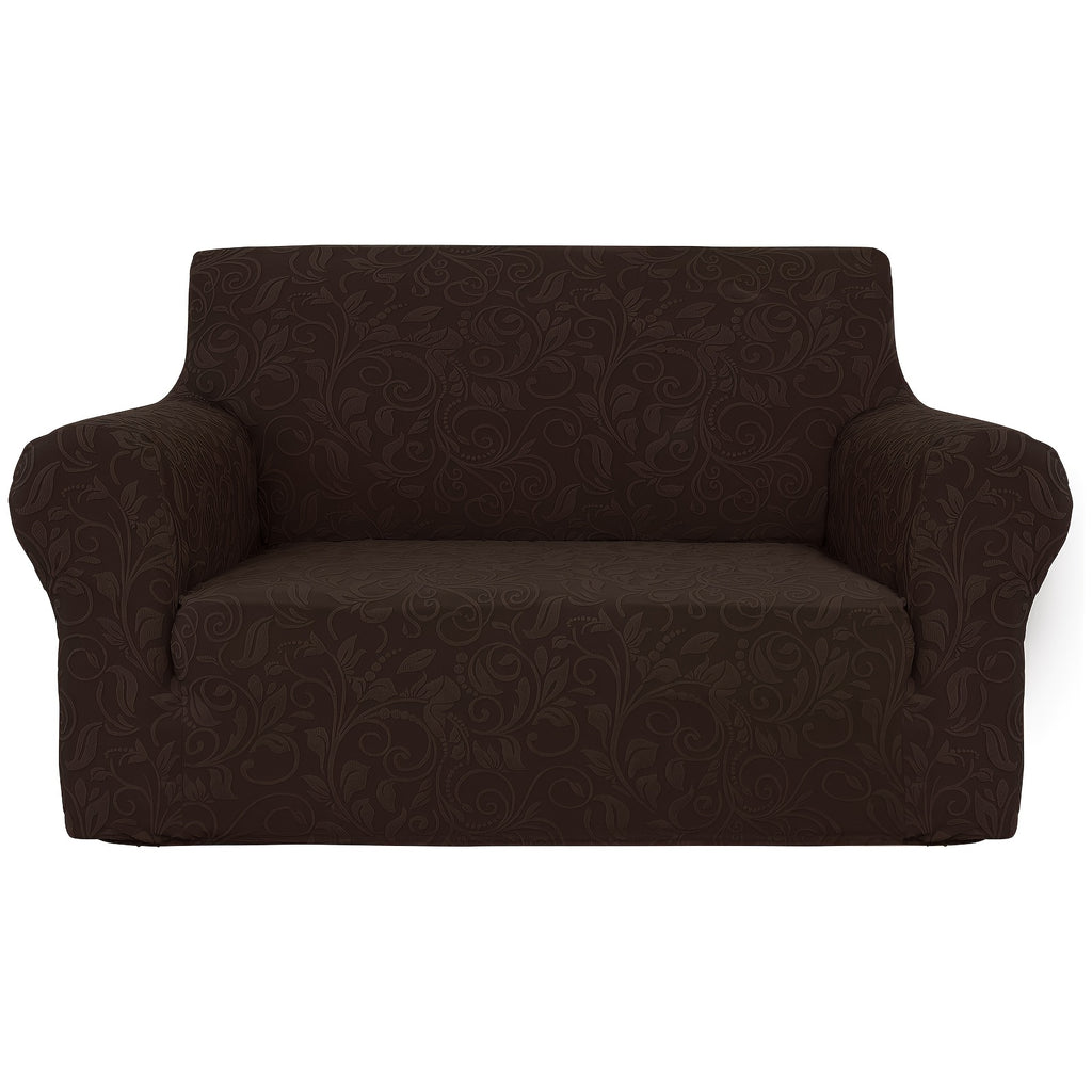Protection de canapé extensible en polaire jacquard d'esprit vintage, housse posée