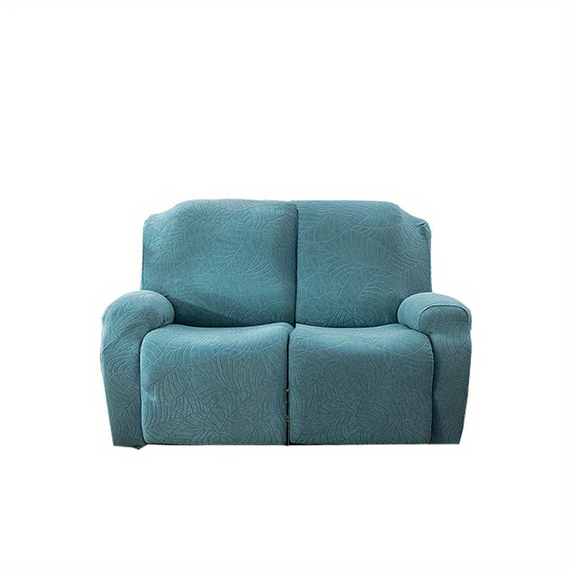 Housse de canapé épaisse extensible en polaire jacquard à motif feuillage, vue d'ensemble