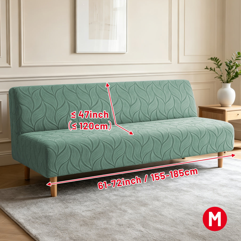 Housse de canapé extensible en polaire jacquard sans accoudoirs, housse posée