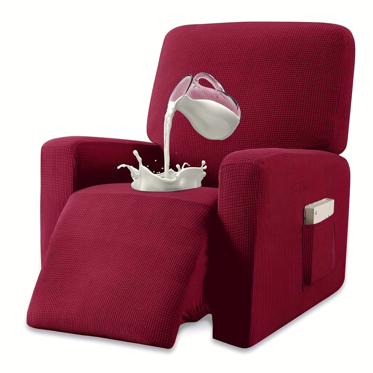 Housse de fauteuil épaisse extensible en polaire jacquard, autre coloris