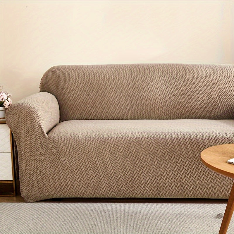 Housse de canapé extensible en polaire matelassée antidérapante Image
