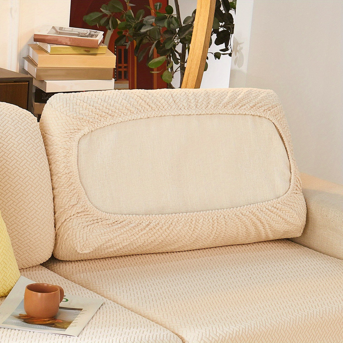 Housse de coussin extensible en polaire jacquard, tissu de 180 à 200 g/m²