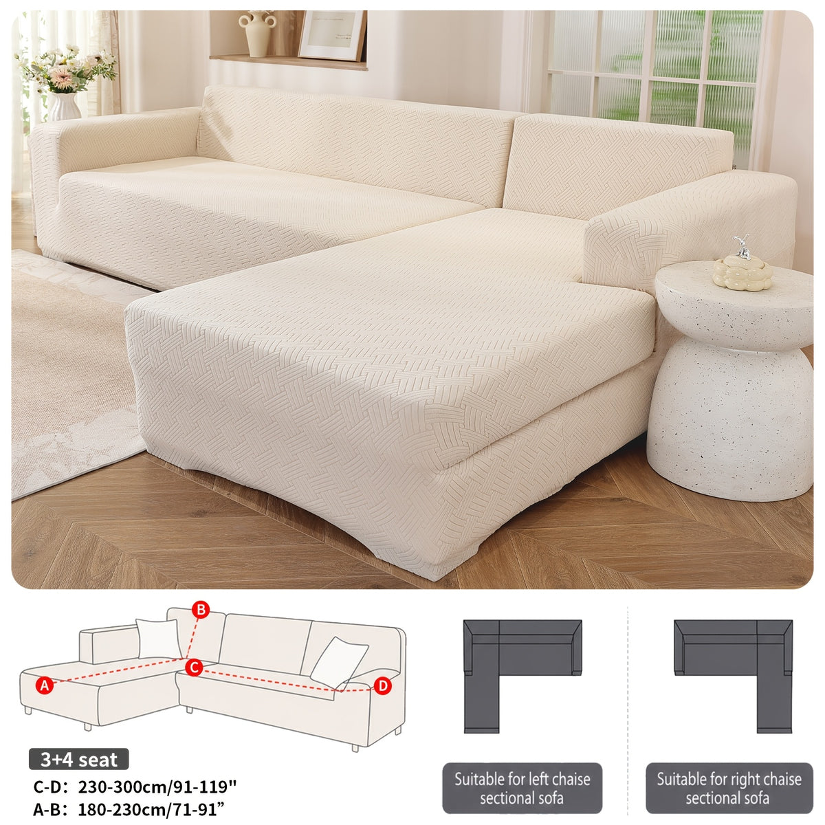 Housse de canapé épaisse extensible en polaire jacquard, housse posée