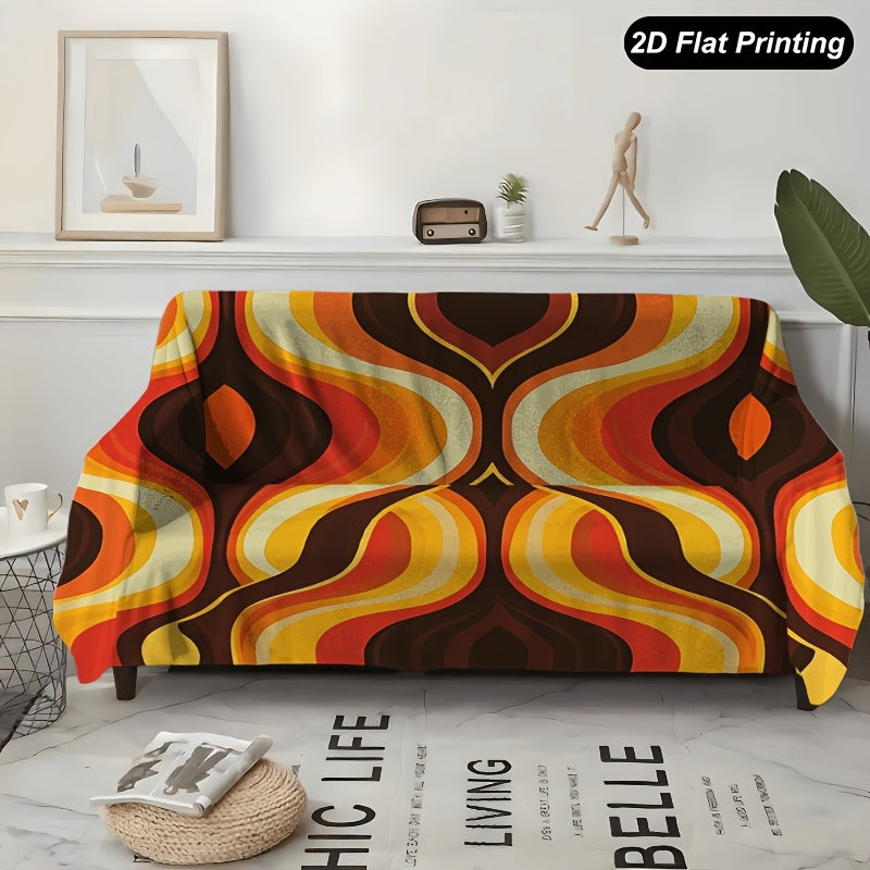 Housse de canapé en polyester à motif géométrique, compatible fauteuil, canapé deux places, canapé trois places Image