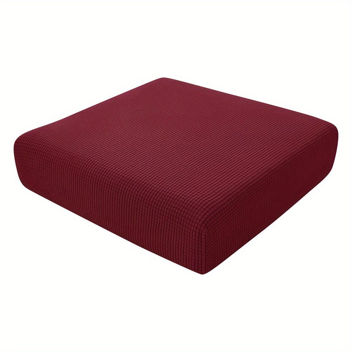 Housse de coussin extensible en polyester, détail de l'ourlet
