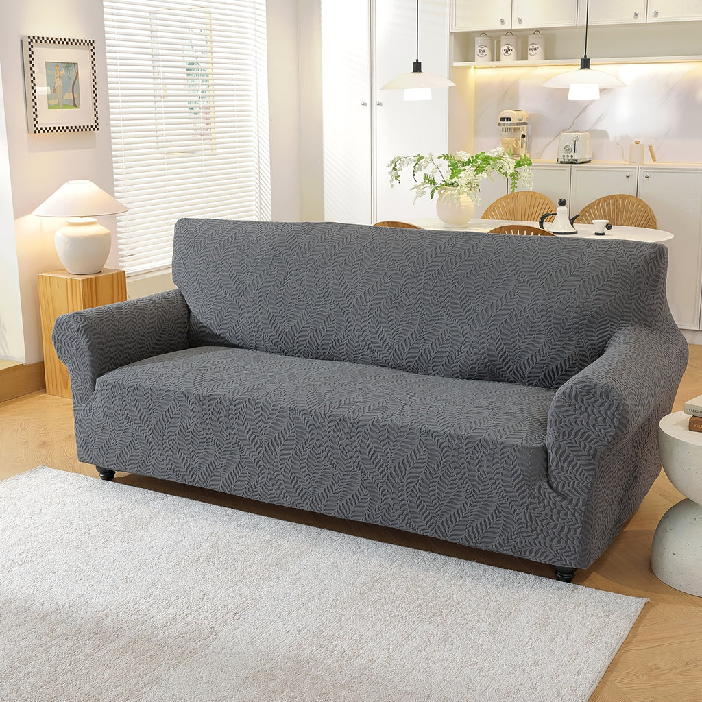 Housse de canapé extensible en polaire jacquard, vue d'ensemble