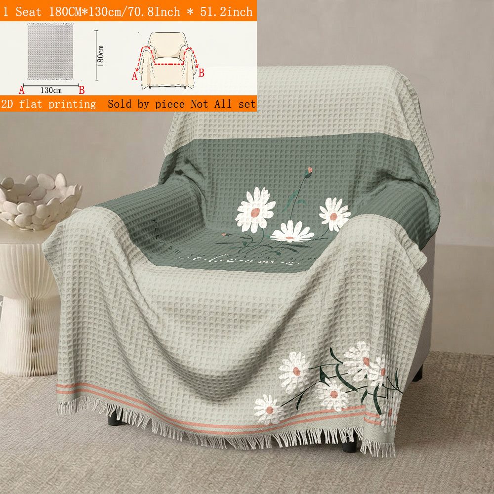 Housse de canapé épaisse en polyester imprimée à rayures — détail de la matière : polyester