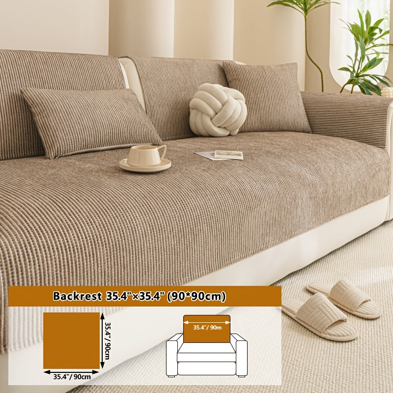Housse de coussin en chenille en fils teints, visuel produit