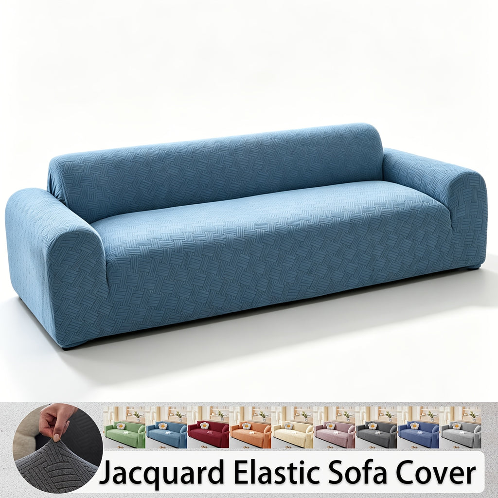 Housse de canapé extensible en polaire jacquard à rayures, autre coloris