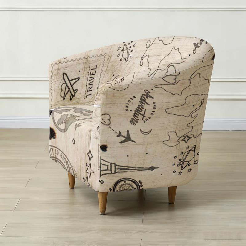Housse de canapé légère extensible en fibre de lait matelassée pour fauteuil, mise en situation