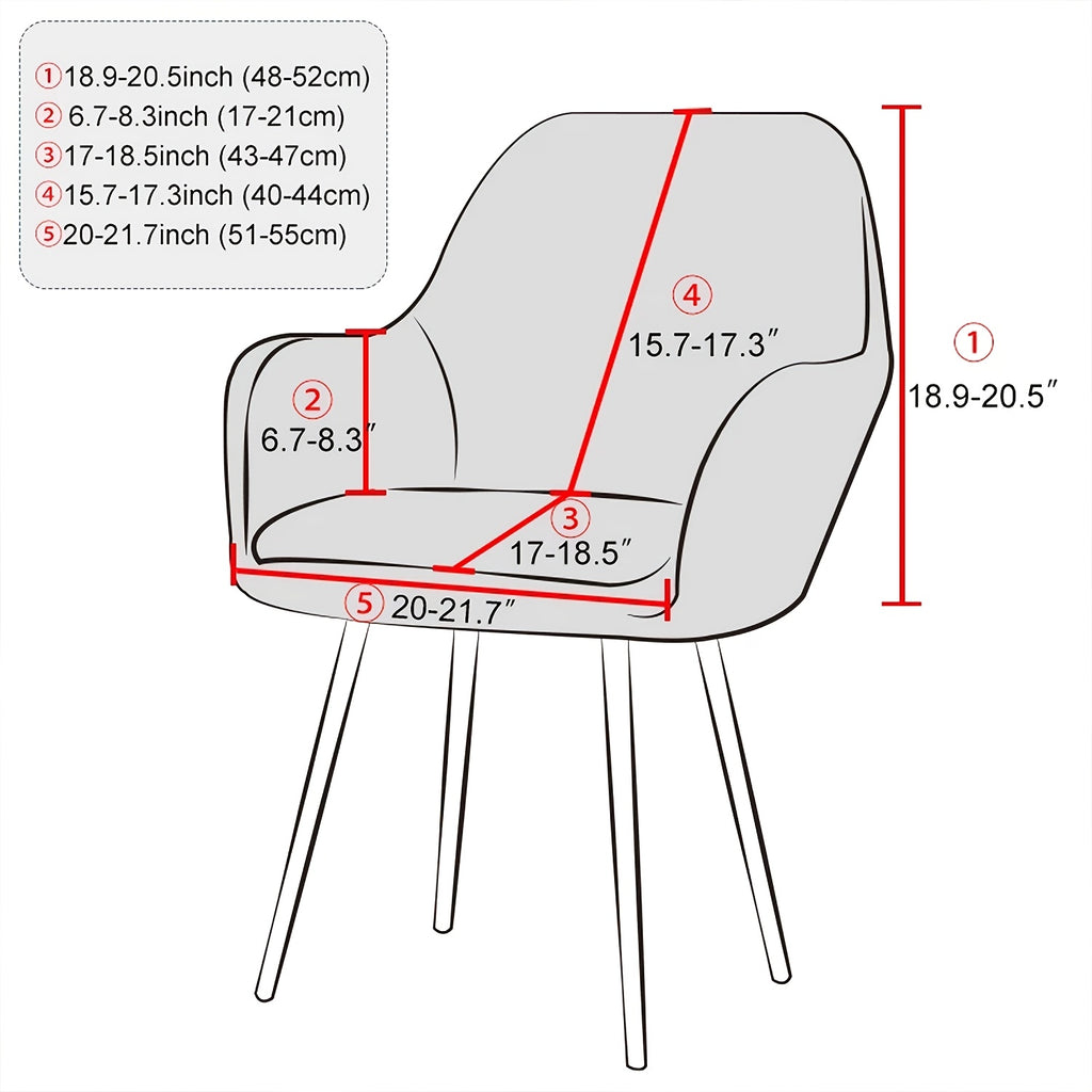 Housse de chaise épaisse extensible en velours, gros plan sur le tissu