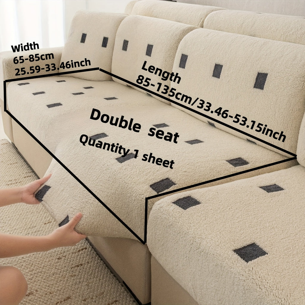Housse de canapé extensible en velours à housses séparées au rendu glamour, visuel produit