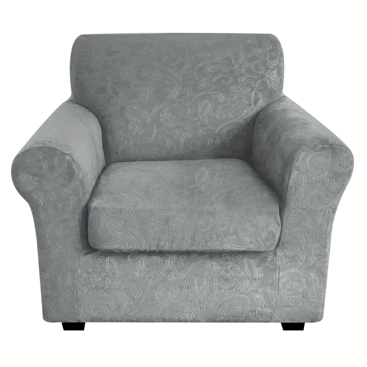 Housse de canapé extensible en polaire jacquard antidérapante à housses, mise en situation