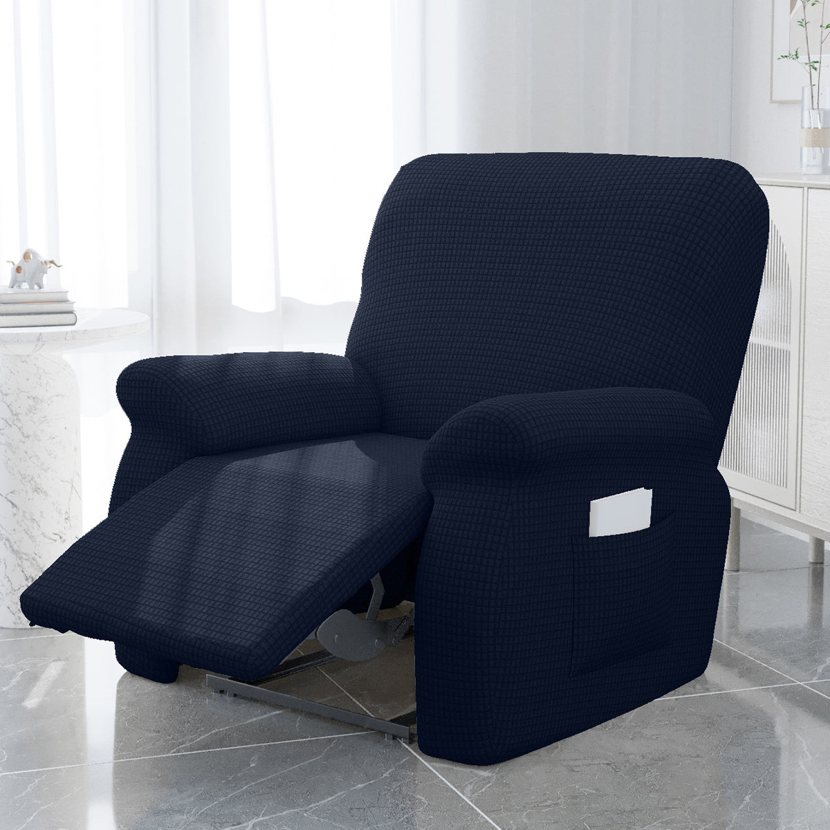 Protection de canapé extensible en polaire — détail de la matière : polaire