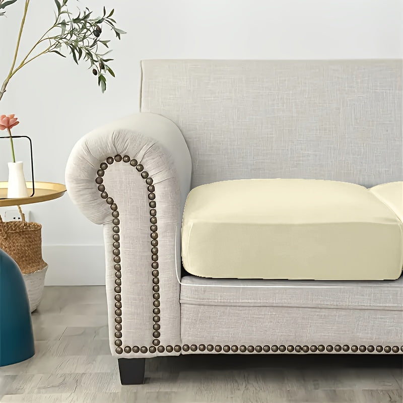 Housse de coussin extensible en velours pour fauteuil, housse posée