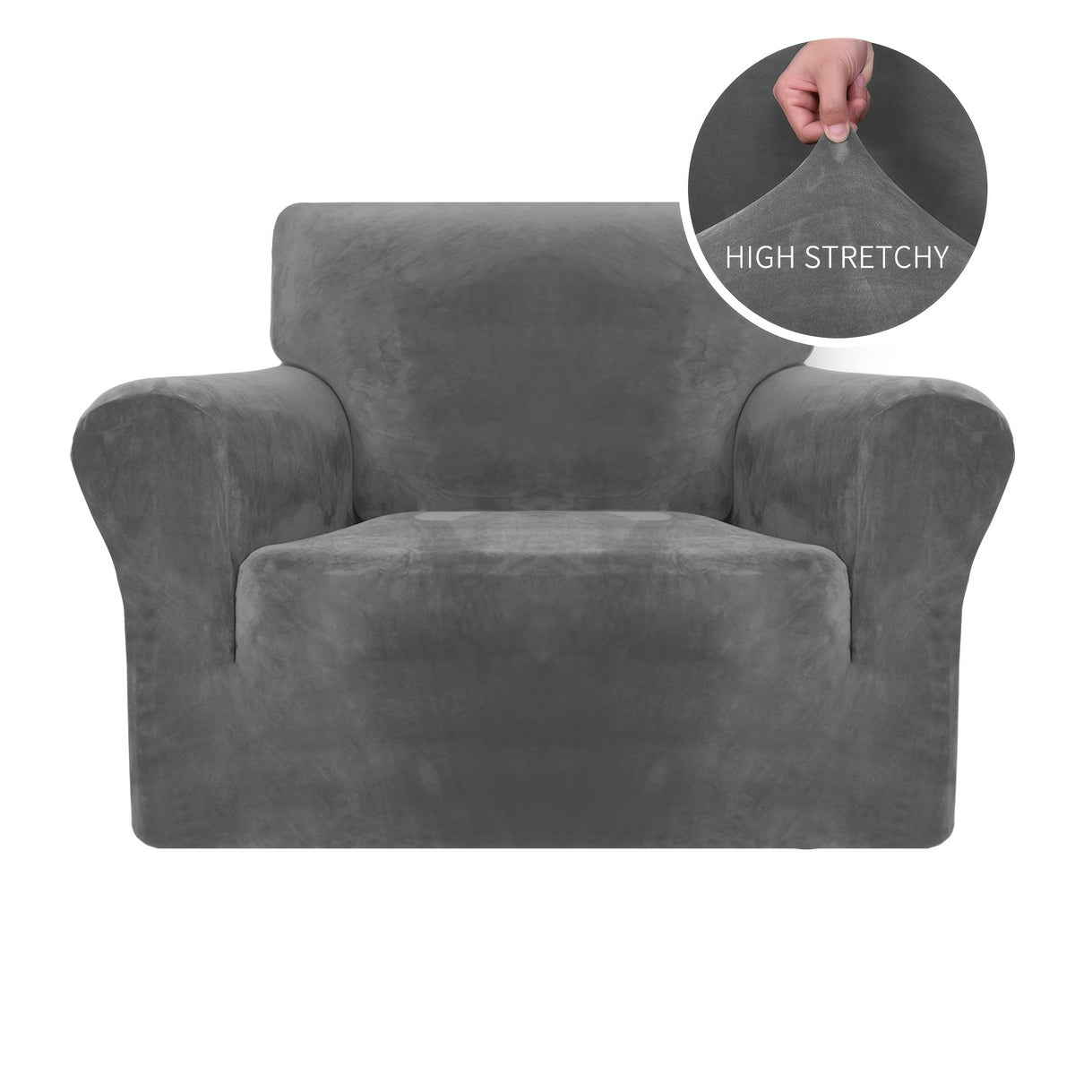 Housse de canapé extensible en velours jacquard antidérapante d'esprit vintage, visuel produit