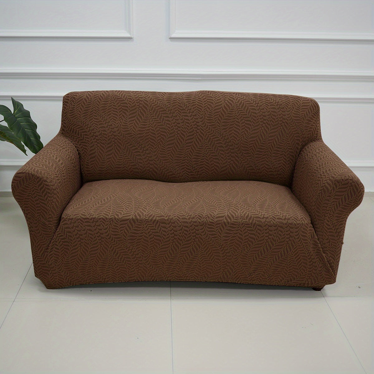 Housse de canapé épaisse extensible en polaire jacquard, détail de la finition