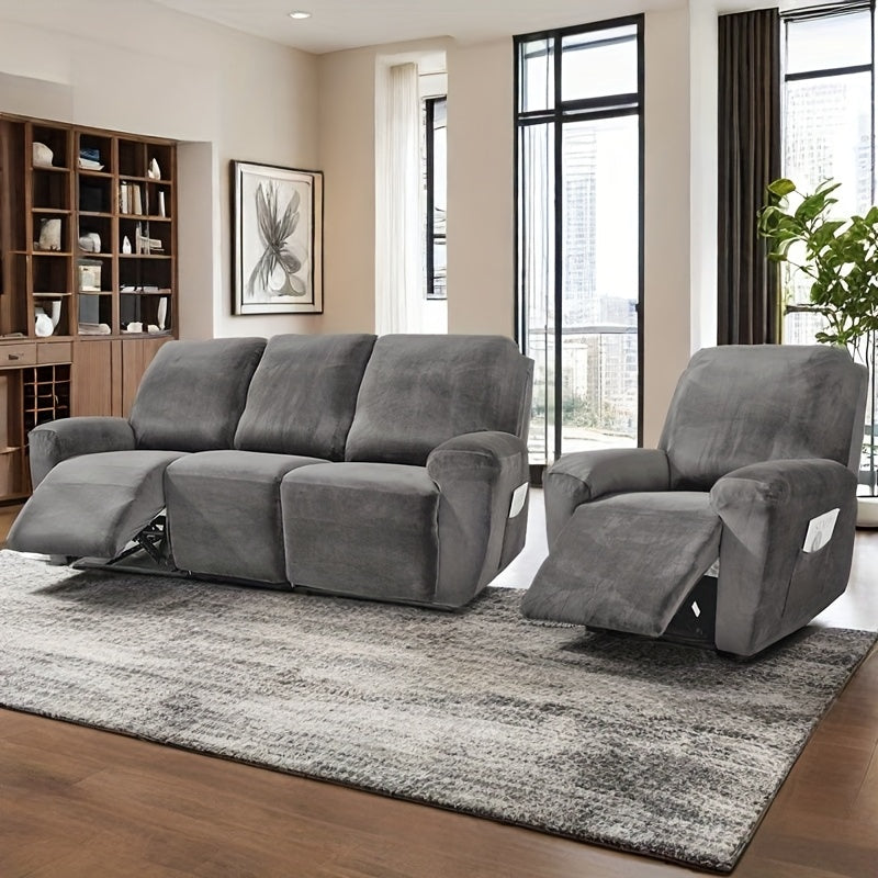 Housse de canapé extensible en velours matelassée