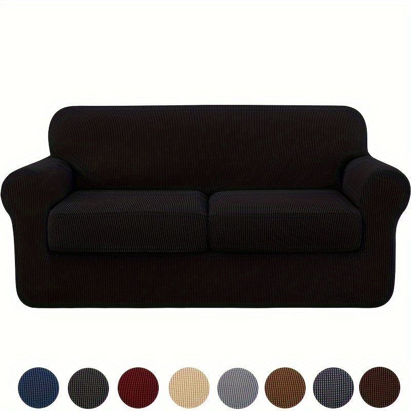 Housse de canapé épaisse extensible en polaire jacquard antidérapante, tissu de 200 à 250 g/m²