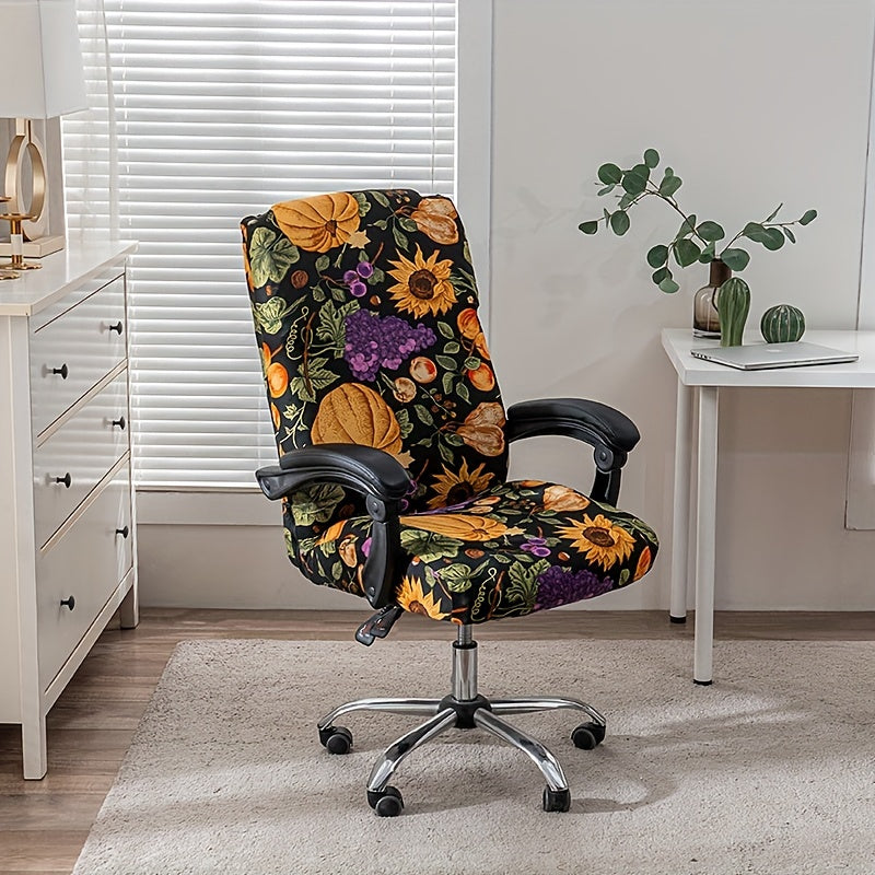 Housse de chaise extensible en polyester à fermeture éclair, vue d'ensemble