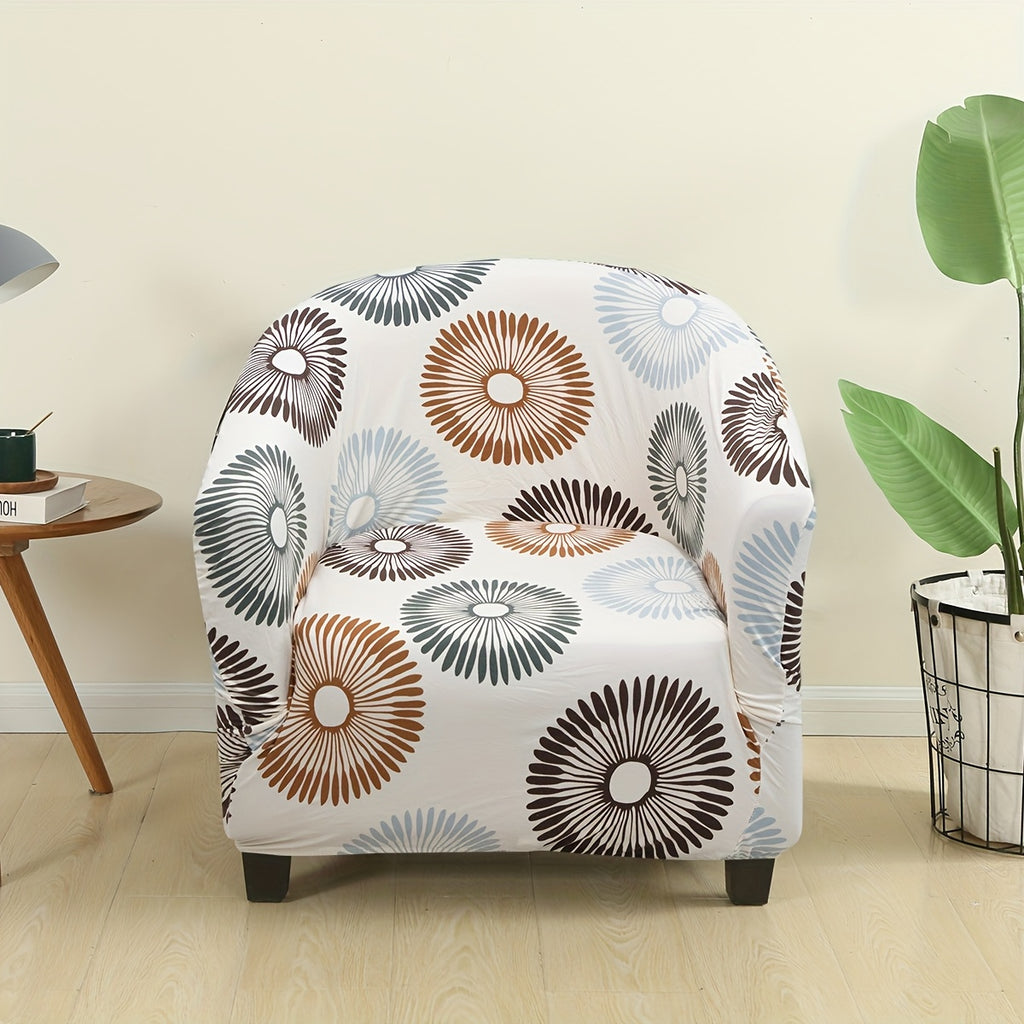 Housse de canapé extensible en polyester pour fauteuil, mise en situation
