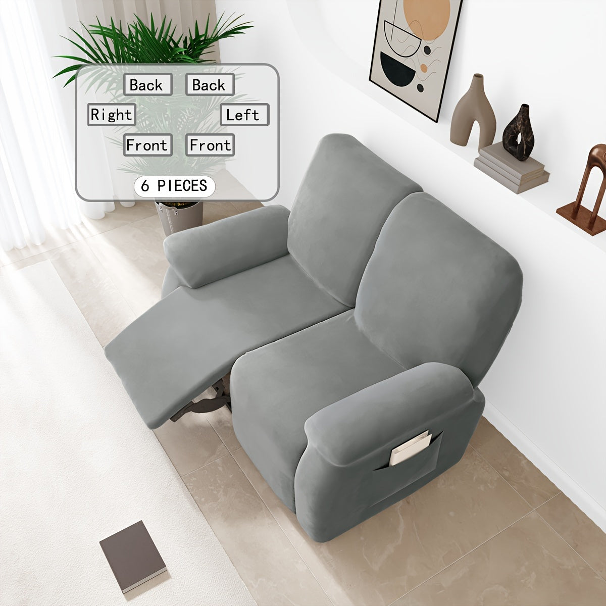 Housse de canapé épaisse extensible en velours à housses séparées, tissu de 300 à 350 g/m² Image
