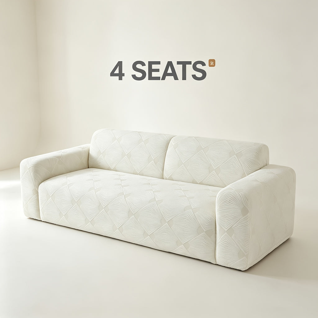 Housse de canapé extensible en polaire jacquard à rayures, visuel produit