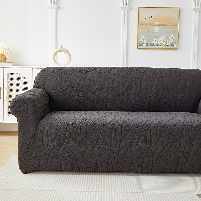 Housse de canapé extensible en tissu matelassé matelassée antidérapante, mise en situation