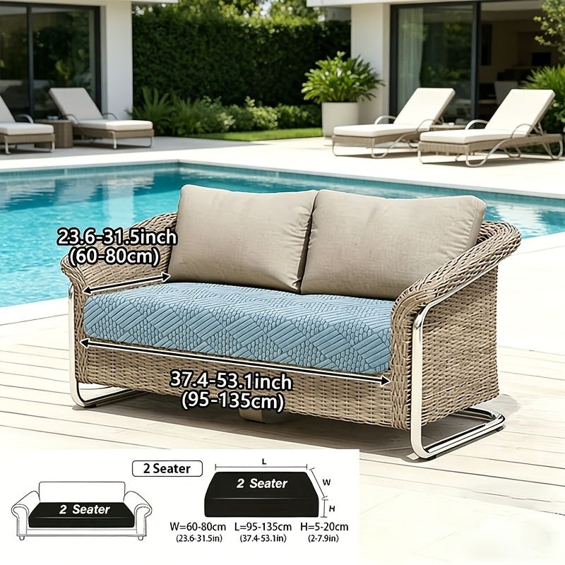 Housse de canapé extensible en polaire jacquard à housses séparées, mise en situation