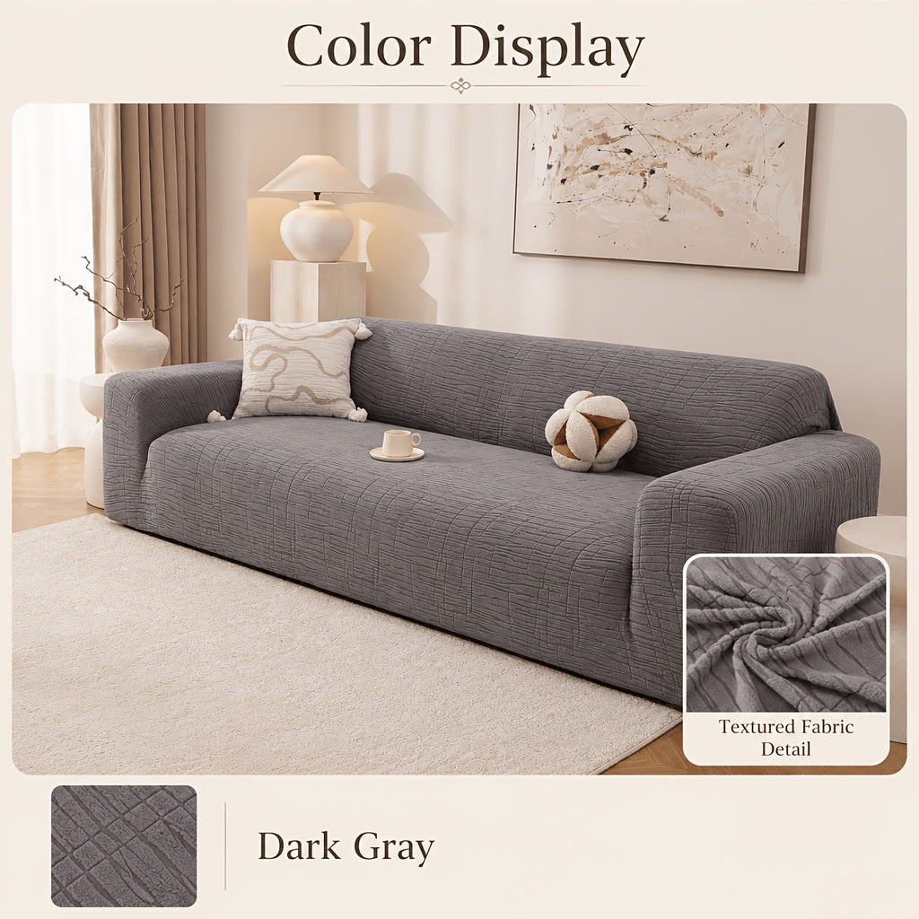 Housse de canapé épaisse extensible en polaire jacquard, compatible fauteuil, canapé deux places, canapé trois places