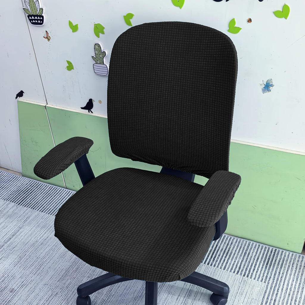 Housse de canapé extensible en peluche jacquard, mise en situation