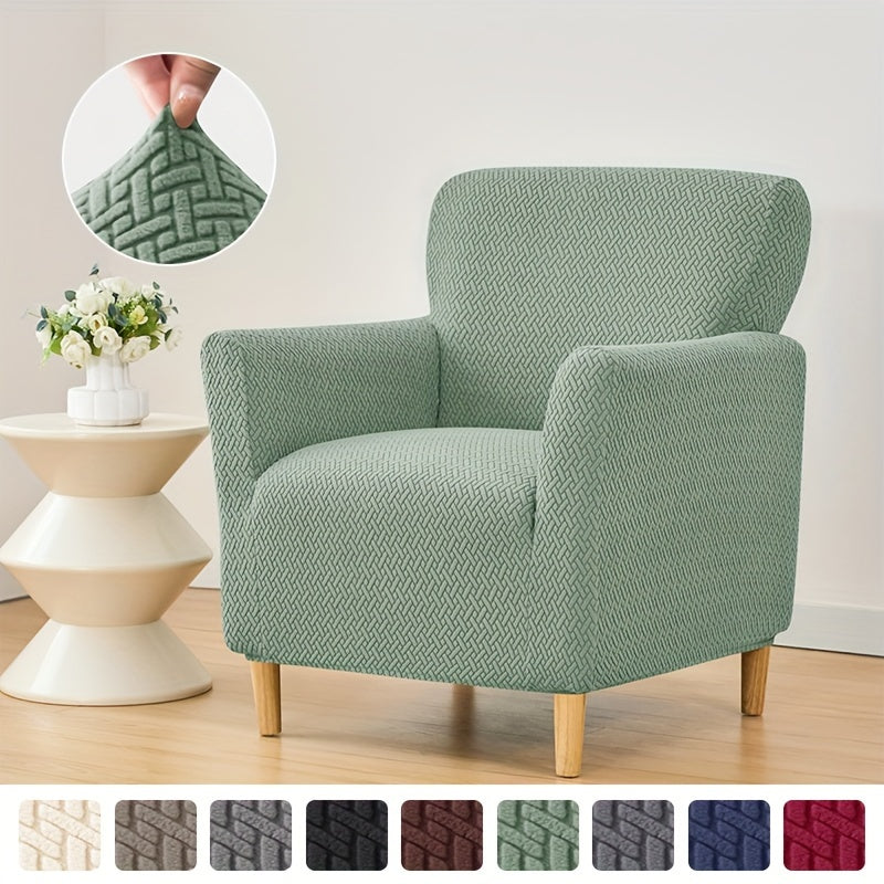 Housse de fauteuil extensible en polaire jacquard pour fauteuil — détail de la matière : polaire Image