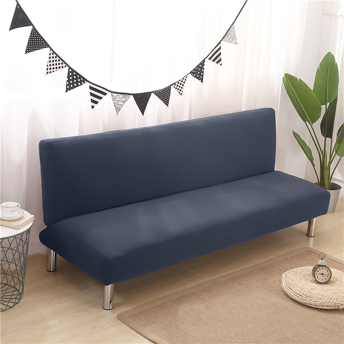 Housse de canapé extensible en fibre de lait, gros plan sur le tissu