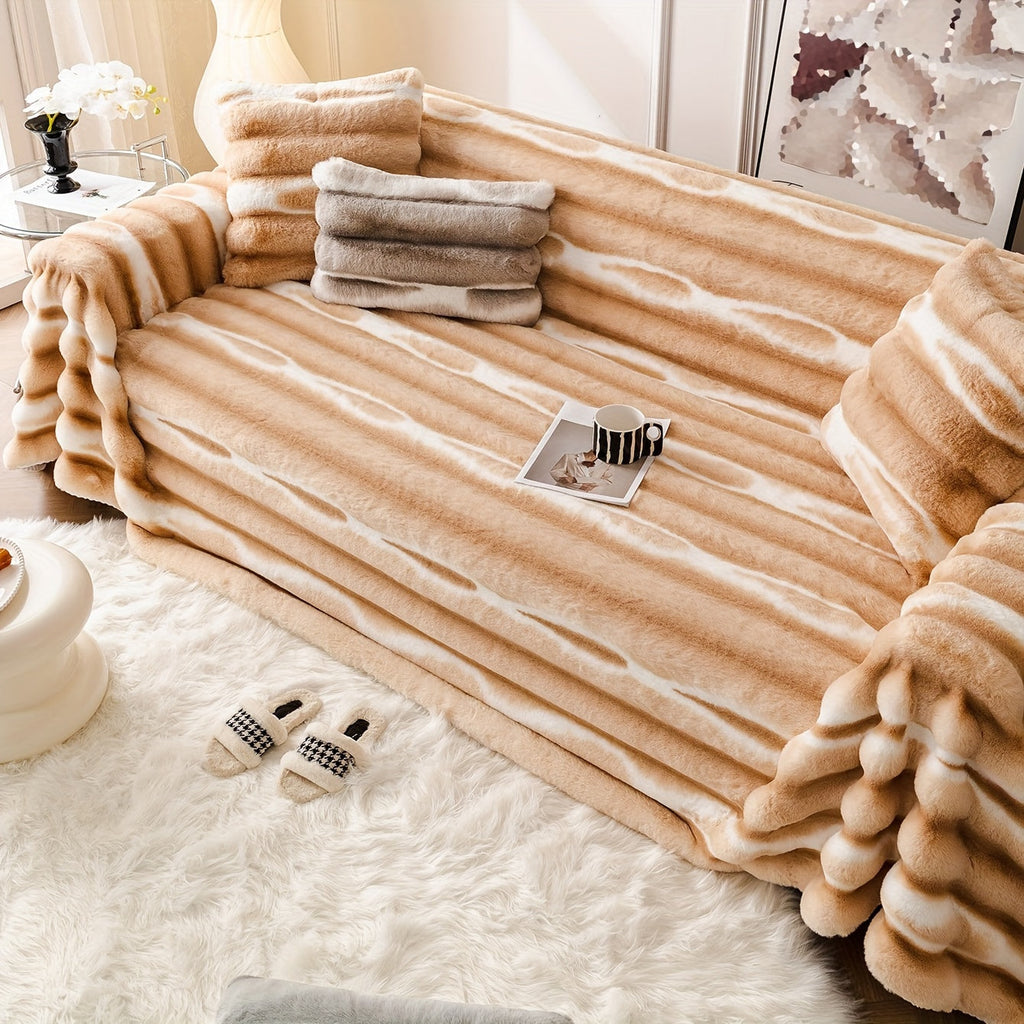 Housse de canapé en peluche, vue de dos