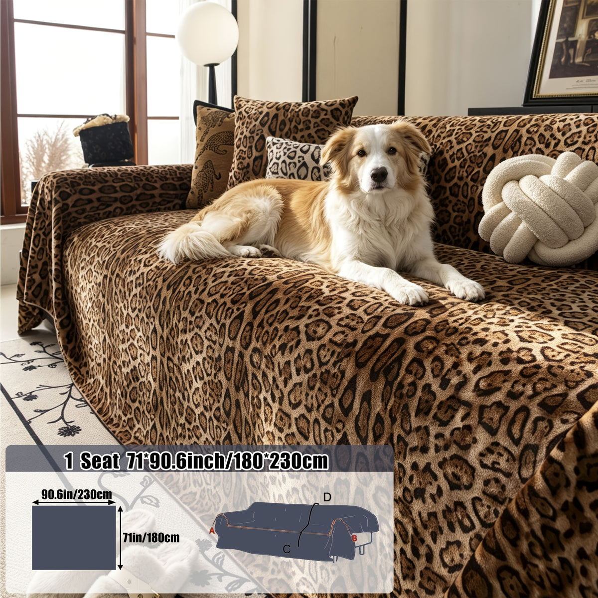 Housse de canapé épaisse en polyester à rayures antidérapante, tissu de 250 à 300 g/m²