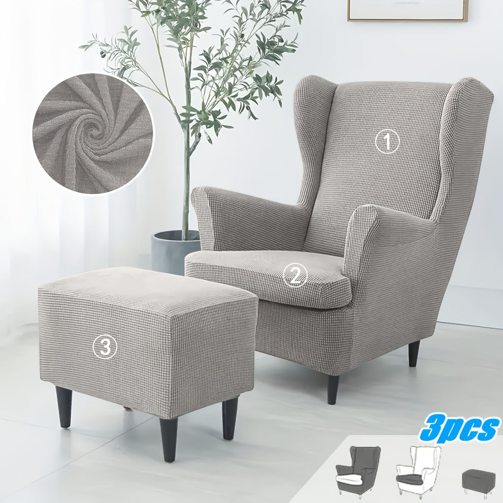 Housse de fauteuil extensible en polaire jacquard pour fauteuil, gros plan sur le tissu