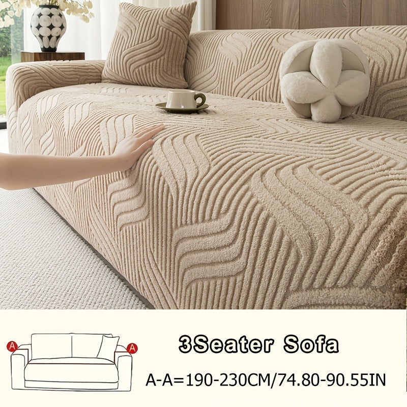 Housse de canapé épaisse en velours jacquard anti-griffes, visuel produit