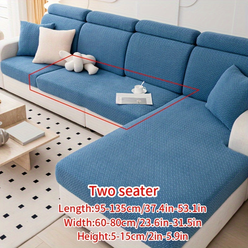 Housse de canapé en polaire jacquard antidérapante, compatible fauteuil, canapé deux places, canapé trois places Image