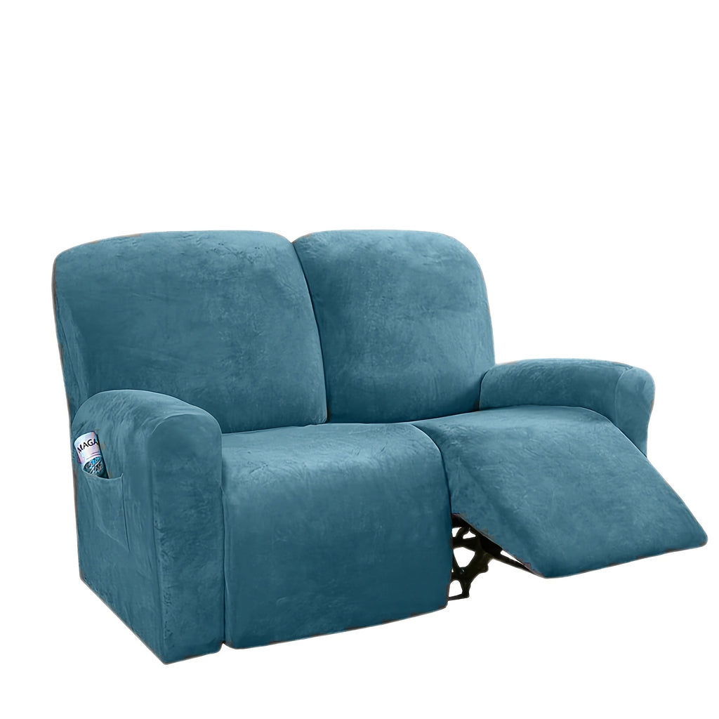 Housse de canapé extensible en velours matelassée, housse posée